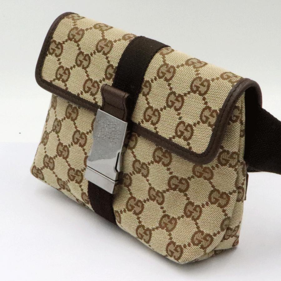 グッチ(GUCCI)GGキャンバス　ウェストポーチ　131236　ボディバッグ　コンパクトサイズ　レディース(中古)