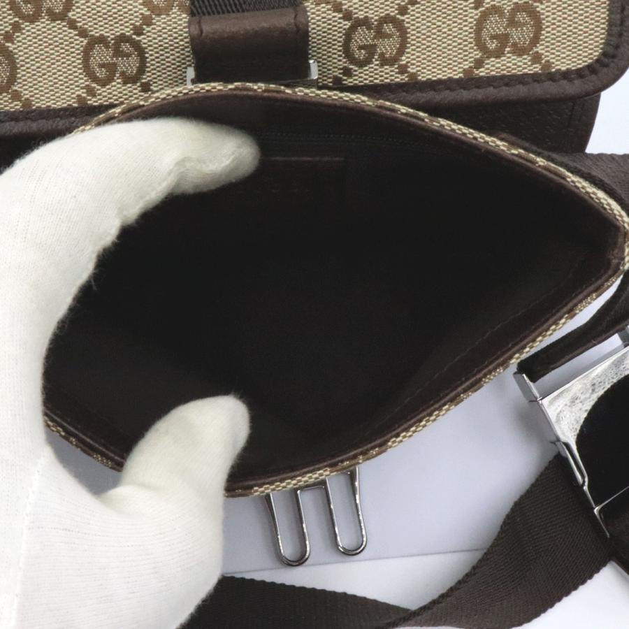 グッチ(GUCCI)GGキャンバス　ウェストポーチ　131236　ボディバッグ　コンパクトサイズ　レディース(中古)
