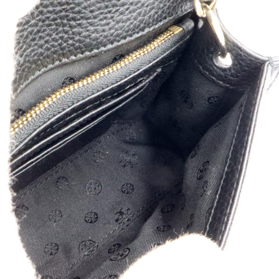 トリーバーチ(TORY BURCH)レザーチェーン　ミニショルダーバッグ　斜め掛け　ブラック　レディース　(中古)