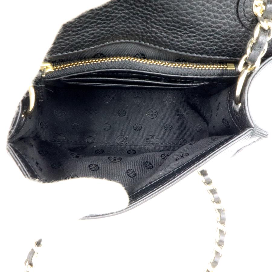 トリーバーチ(TORY BURCH)レザーチェーン　ミニショルダーバッグ　斜め掛け　ブラック　レディース　(中古)