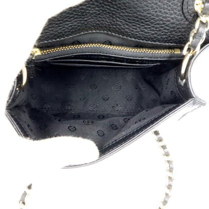 トリーバーチ(TORY BURCH)レザーチェーン　ミニショルダーバッグ　斜め掛け　ブラック　レディース　(中古)