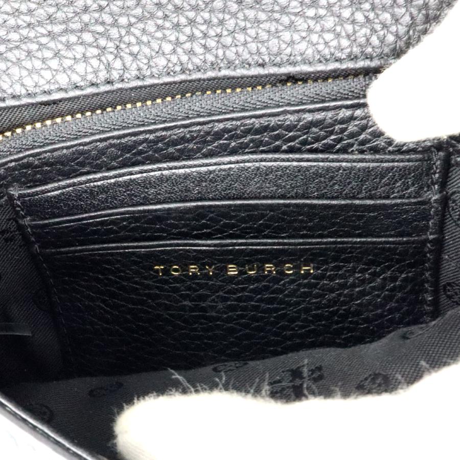 トリーバーチ(TORY BURCH)レザーチェーン　ミニショルダーバッグ　斜め掛け　ブラック　レディース　(中古)
