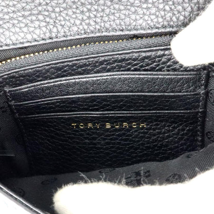 トリーバーチ(TORY BURCH)レザーチェーン　ミニショルダーバッグ　斜め掛け　ブラック　レディース　(中古)