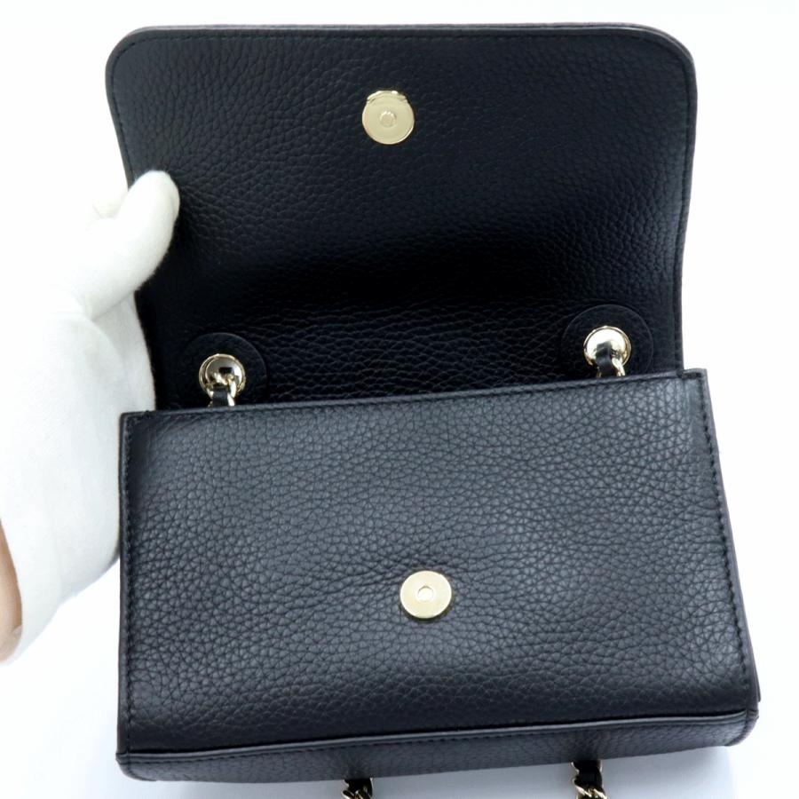 トリーバーチ(TORY BURCH)レザーチェーン　ミニショルダーバッグ　斜め掛け　ブラック　レディース　(中古)