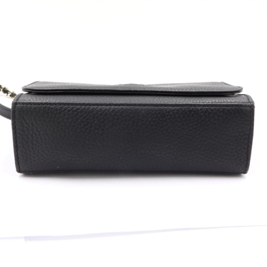 トリーバーチ(TORY BURCH)レザーチェーン　ミニショルダーバッグ　斜め掛け　ブラック　レディース　(中古)