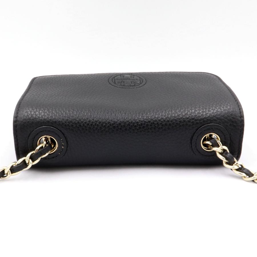 トリーバーチ(TORY BURCH)レザーチェーン　ミニショルダーバッグ　斜め掛け　ブラック　レディース　(中古)