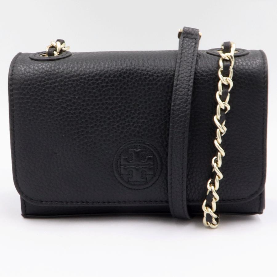 トリーバーチ(TORY BURCH)レザーチェーン　ミニショルダーバッグ　斜め掛け　ブラック　レディース　(中古)