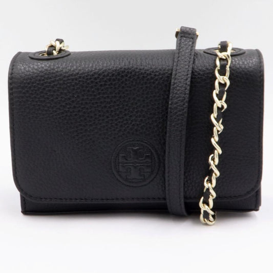 トリーバーチ(TORY BURCH)レザーチェーン　ミニショルダーバッグ　斜め掛け　ブラック　レディース　(中古)