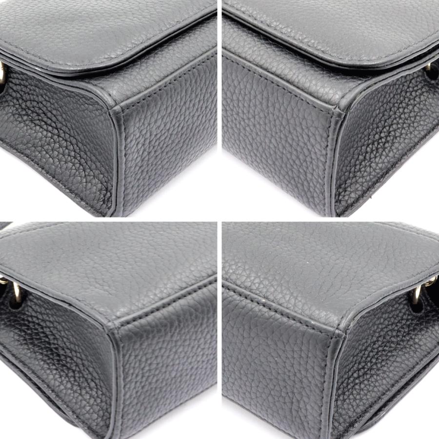 トリーバーチ(TORY BURCH)レザーチェーン　ミニショルダーバッグ　斜め掛け　ブラック　レディース　(中古)