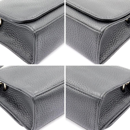 トリーバーチ(TORY BURCH)レザーチェーン　ミニショルダーバッグ　斜め掛け　ブラック　レディース　(中古)