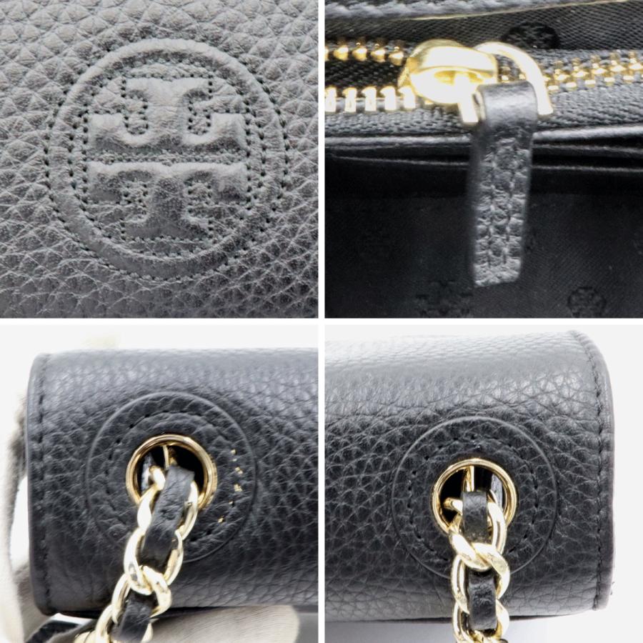 トリーバーチ(TORY BURCH)レザーチェーン　ミニショルダーバッグ　斜め掛け　ブラック　レディース　(中古)
