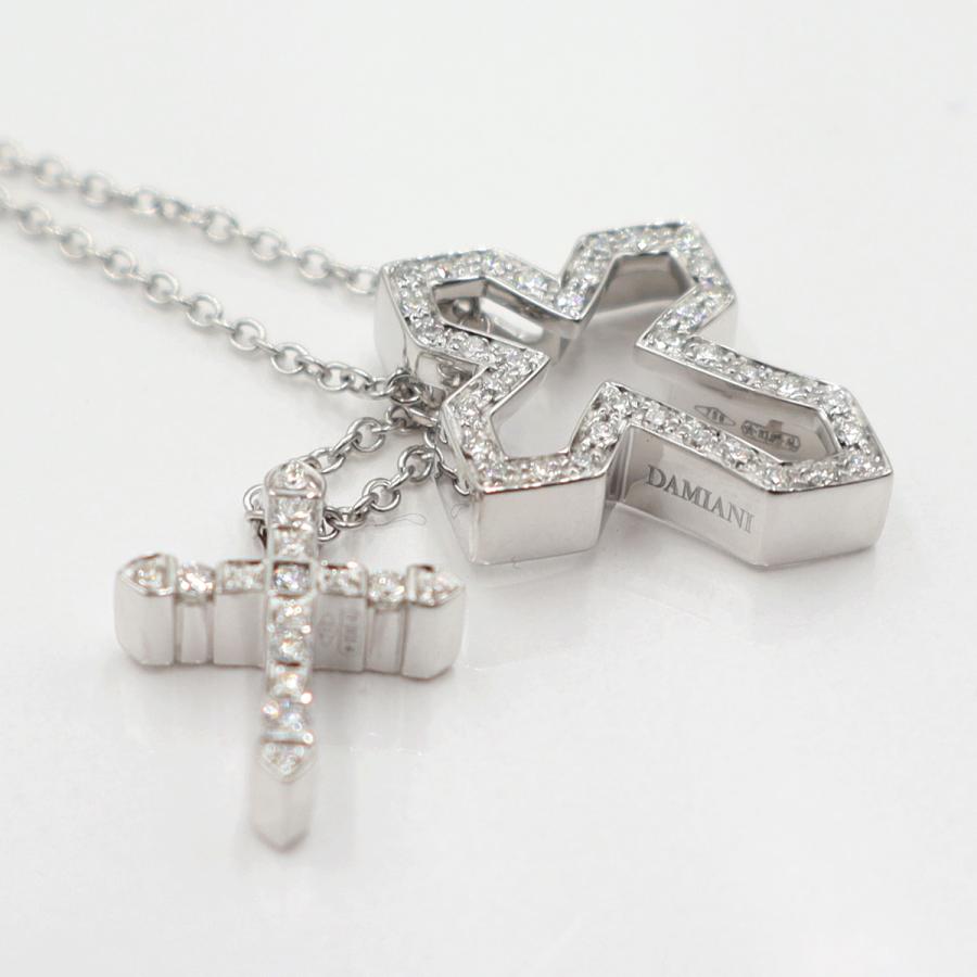 ダミアーニ(DAMIANI)ベルエポック クラウンネックレス 20089078　D0.28ct　ネック長さ49cm　重量7.06ｇ(石の重量含む)　レディース(中古)