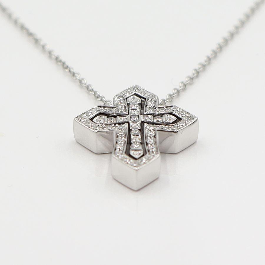 ダミアーニ(DAMIANI)ベルエポック クラウンネックレス 20089078　D0.28ct　ネック長さ49cm　重量7.06ｇ(石の重量含む)　レディース(中古)