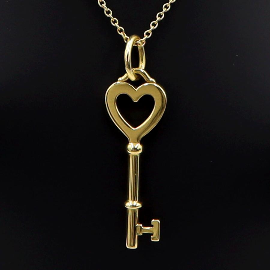 ティファニー(Tiffany & Co)750ハートキーペンダントネックレス　重量4.36ｇ　レディース（中古）
