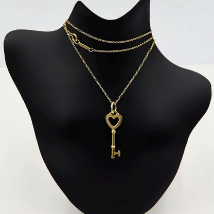 ティファニー(Tiffany & Co)750ハートキーペンダントネックレス　重量4.36ｇ　レディース（中古）