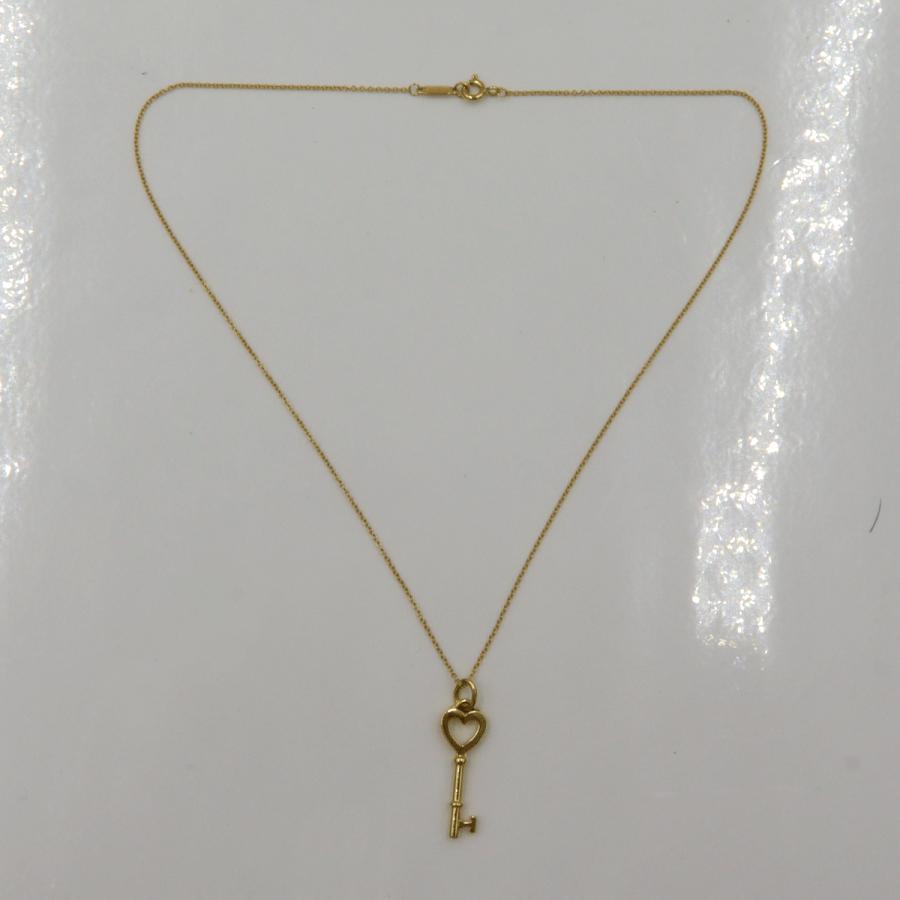 ティファニー(Tiffany & Co)750ハートキーペンダントネックレス　重量4.36ｇ　レディース（中古）