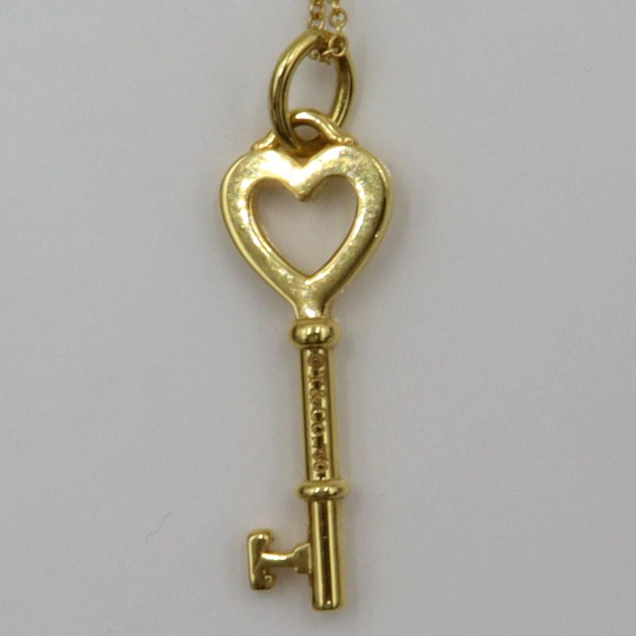 ティファニー(Tiffany & Co)750ハートキーペンダントネックレス　重量4.36ｇ　レディース（中古）