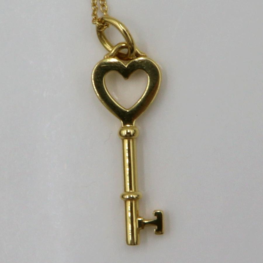 ティファニー(Tiffany & Co)750ハートキーペンダントネックレス　重量4.36ｇ　レディース（中古）