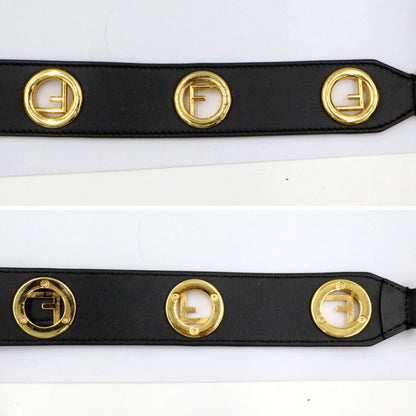 フェンディ（FENDI）キャム　 ショルダーバッグ　8BT287　レザー　ブラック　金具ゴールドカラー　レディース　（中古）