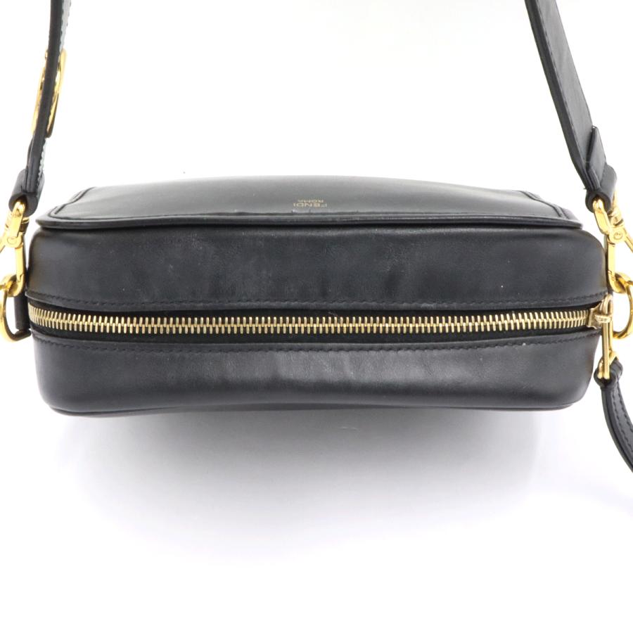 フェンディ（FENDI）キャム　 ショルダーバッグ　8BT287　レザー　ブラック　金具ゴールドカラー　レディース　（中古）