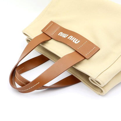 ミュウミュウ(MIU MIU) カナパ キャンパス　2WAY トートバッグ　5BA176　「ショルダーストラップ無し」 ハンドバッグ　レディース(中古)