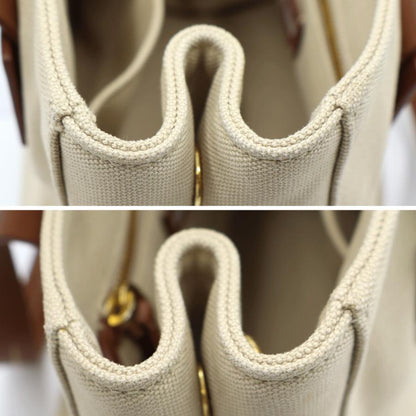 ミュウミュウ(MIU MIU) カナパ キャンパス　2WAY トートバッグ　5BA176　「ショルダーストラップ無し」 ハンドバッグ　レディース(中古)