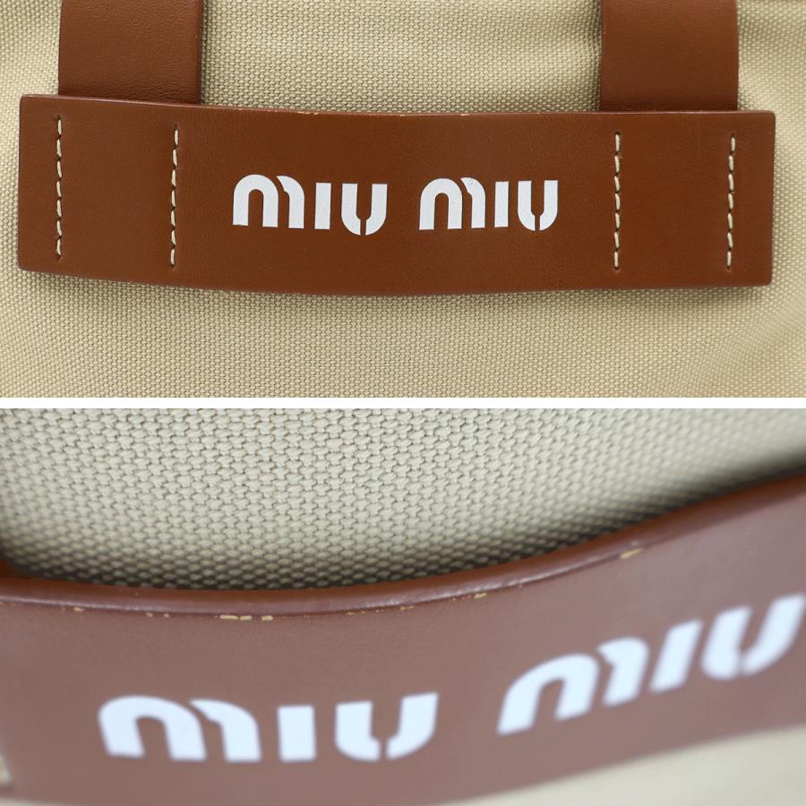 ミュウミュウ(MIU MIU) カナパ キャンパス　2WAY トートバッグ　5BA176　「ショルダーストラップ無し」 ハンドバッグ　レディース(中古)