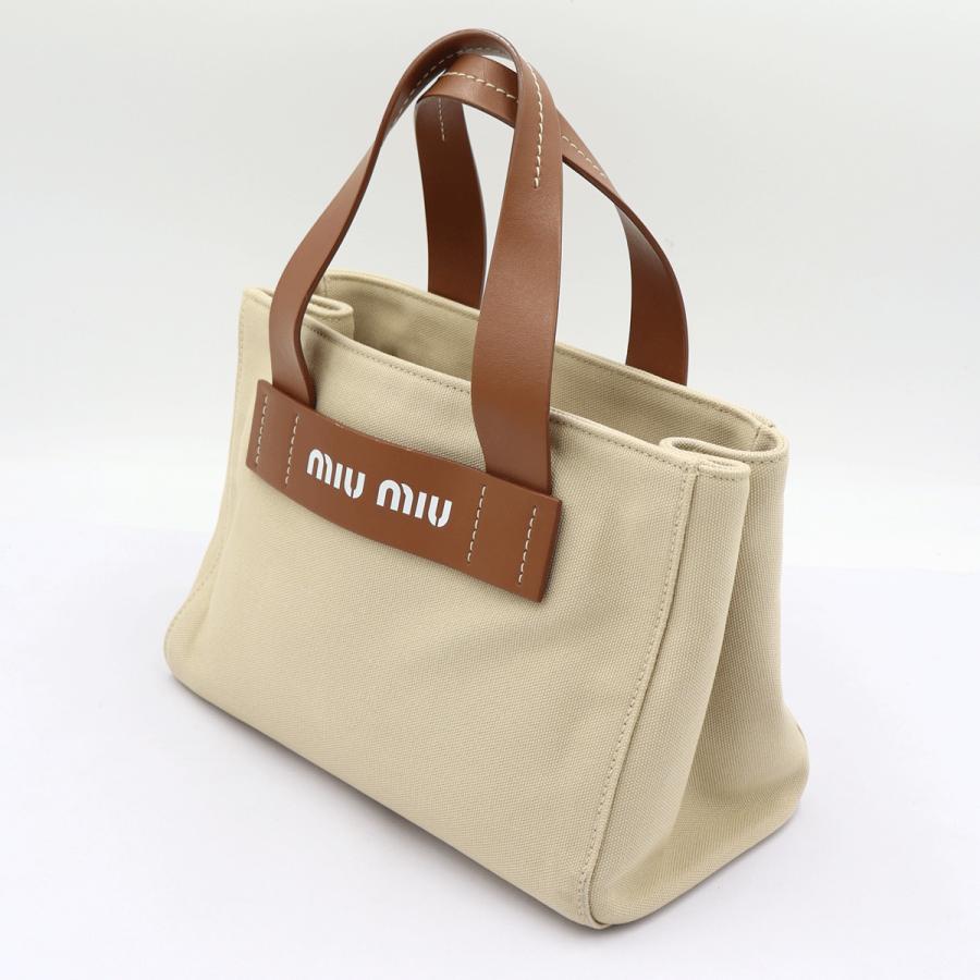 ミュウミュウ(MIU MIU) カナパ キャンパス　2WAY トートバッグ　5BA176　「ショルダーストラップ無し」 ハンドバッグ　レディース(中古)