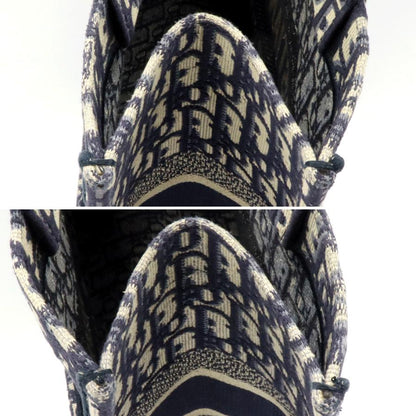 クリスチャンディオール (Christian Dior) ブッグトート　ミディアム　トートバッグ　コットン刺繍/ネイビーホワイト　レディース（中古）