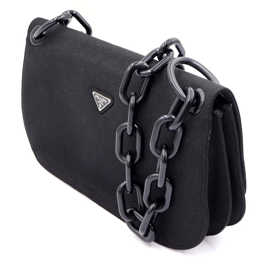 プラダ（PRADA）プラスチェーンショルダーバッグ　B6621　ブラック　レディース（中古）