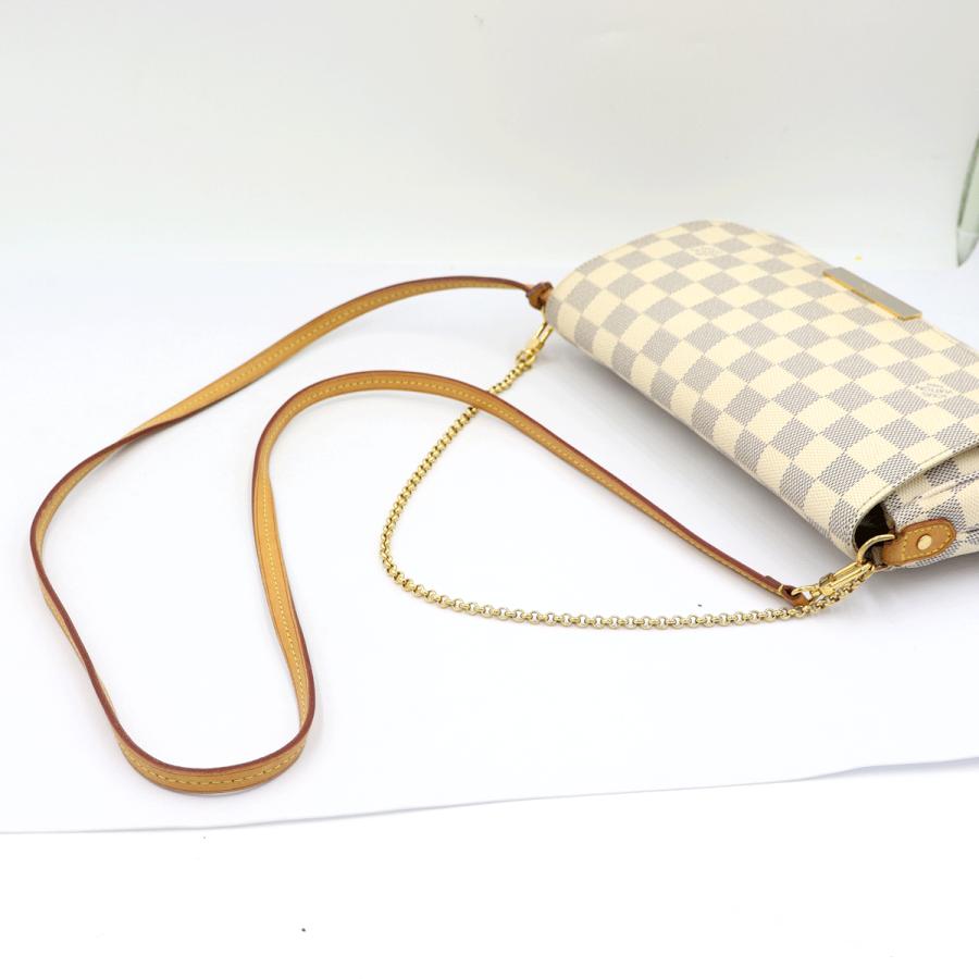 ルイヴィトン（LOUIS VUITTON）ダミエアズール　フェイボリットPM　N41277　ショルダーバッグ　ハンドバッグ　ホワイト　レディース　（中古）