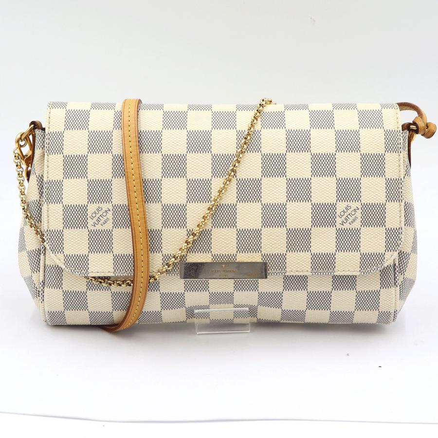 ルイヴィトン（LOUIS VUITTON）ダミエアズール　フェイボリットPM　N41277　ショルダーバッグ　ハンドバッグ　ホワイト　レディース　（中古）
