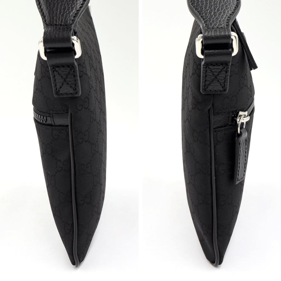 グッチ(GUCCI)GGショルダーバッグ　449188　斜め掛け　ブラック　ナイロン　メンズ　レディース　(中古)