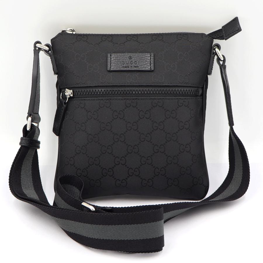 グッチ(GUCCI)GGショルダーバッグ　449188　斜め掛け　ブラック　ナイロン　メンズ　レディース　(中古)
