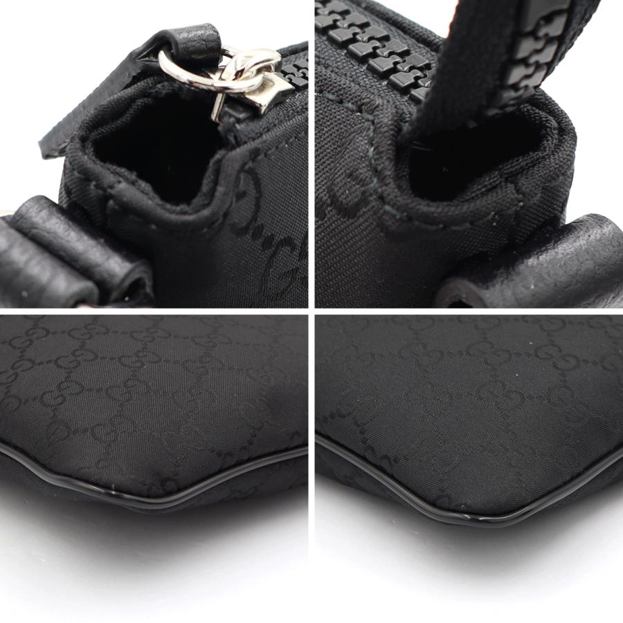 グッチ(GUCCI)GGショルダーバッグ　449188　斜め掛け　ブラック　ナイロン　メンズ　レディース　(中古)