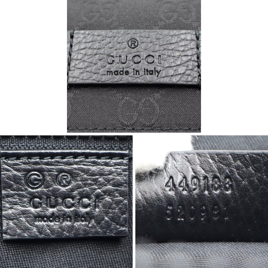 グッチ(GUCCI)GGショルダーバッグ　449188　斜め掛け　ブラック　ナイロン　メンズ　レディース　(中古)
