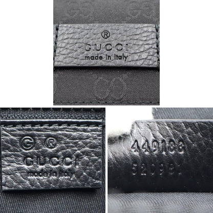 グッチ(GUCCI)GGショルダーバッグ　449188　斜め掛け　ブラック　ナイロン　メンズ　レディース　(中古)