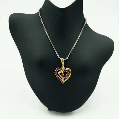 K18ルビーダイヤモンドペンダントトップ　「ハート」　R1.02ct　D0.11ct　重量3.07ｇ(石の重量含む)　レディース（中古）