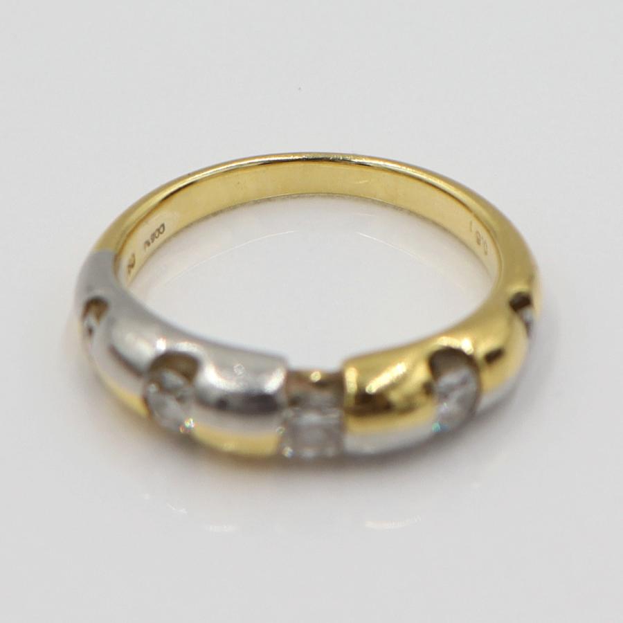 K18/Pt900ダイヤリング　D0.51ct　サイズ11号　重量5.92ｇ(石の重量含む)　レディース(中古)