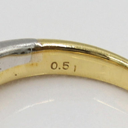 K18/Pt900ダイヤリング　D0.51ct　サイズ11号　重量5.92ｇ(石の重量含む)　レディース(中古)