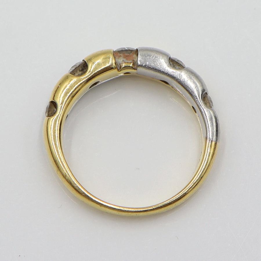 K18/Pt900ダイヤリング　D0.51ct　サイズ11号　重量5.92ｇ(石の重量含む)　レディース(中古)