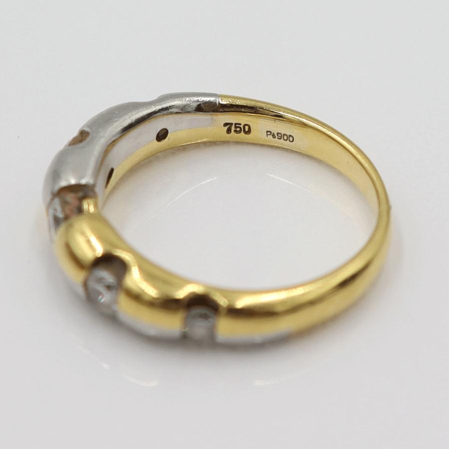 K18/Pt900ダイヤリング　D0.51ct　サイズ11号　重量5.92ｇ(石の重量含む)　レディース(中古)