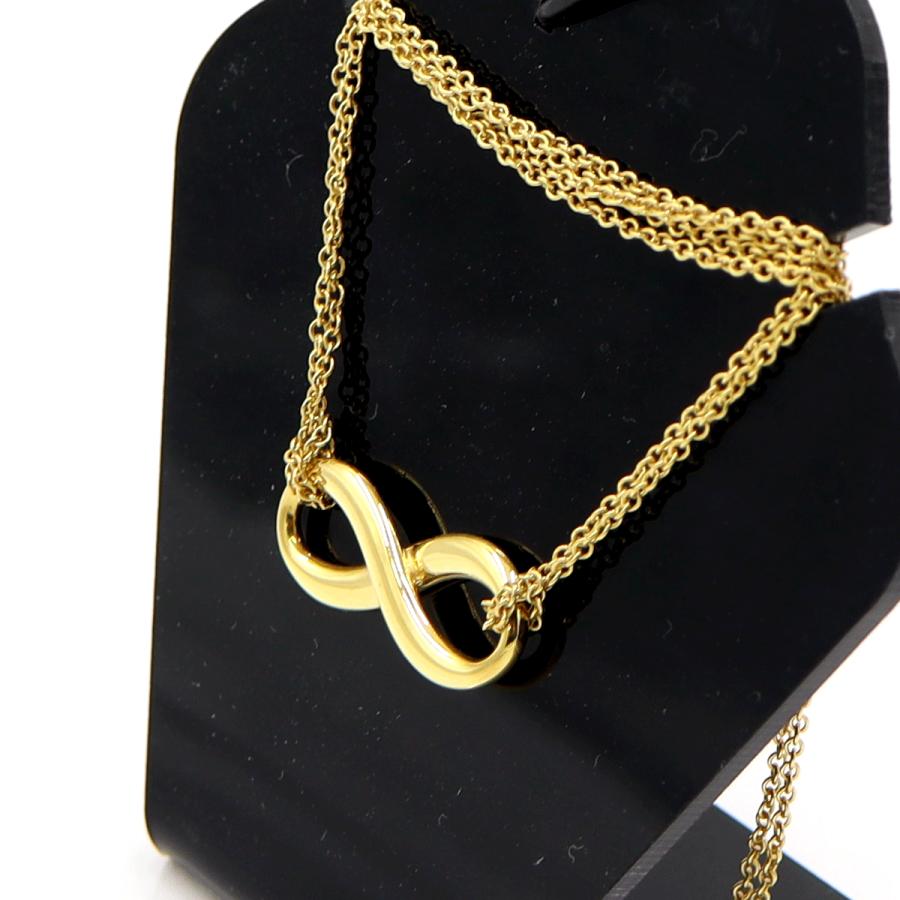 ティファニー(Tiffany & Co.)　750インフィニティ　ダブルチェーン　重量4.79ｇ　ゴールド　レディース（中古）