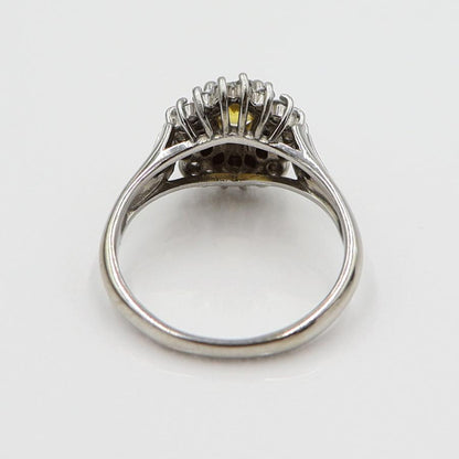 Pt850サファイアリング　YS0.28ct　D0.34ct　リングサイズ9号　重量4.30ｇ(石の重量含む)　レディース(中古)