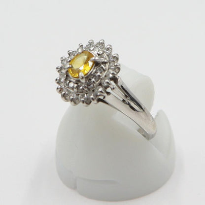 Pt850サファイアリング　YS0.28ct　D0.34ct　リングサイズ9号　重量4.30ｇ(石の重量含む)　レディース(中古)