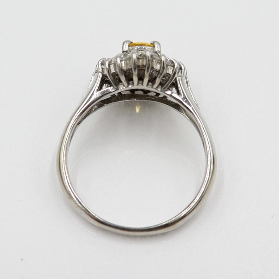 Pt850サファイアリング　YS0.28ct　D0.34ct　リングサイズ9号　重量4.30ｇ(石の重量含む)　レディース(中古)
