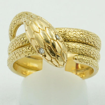 K18ダイヤモンドリング　「スネーク」　リングサイズ29号　重量23.50ｇ（中古）