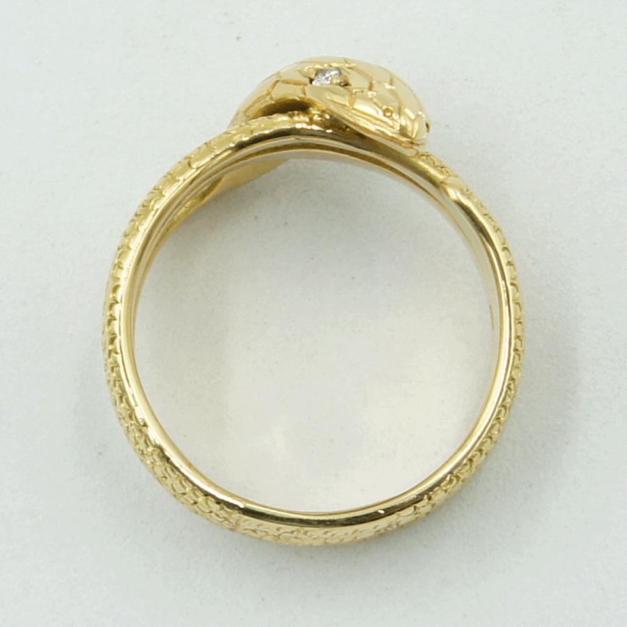 K18ダイヤモンドリング　「スネーク」　リングサイズ29号　重量23.50ｇ（中古）