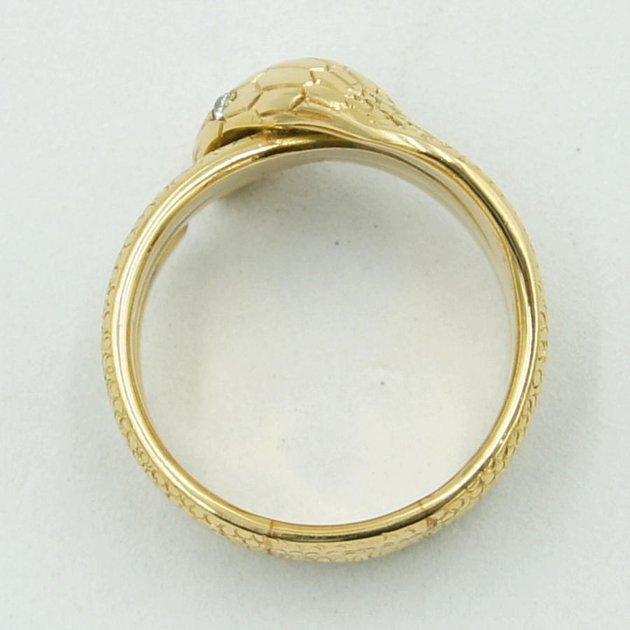 K18ダイヤモンドリング　「スネーク」　リングサイズ29号　重量23.50ｇ（中古）