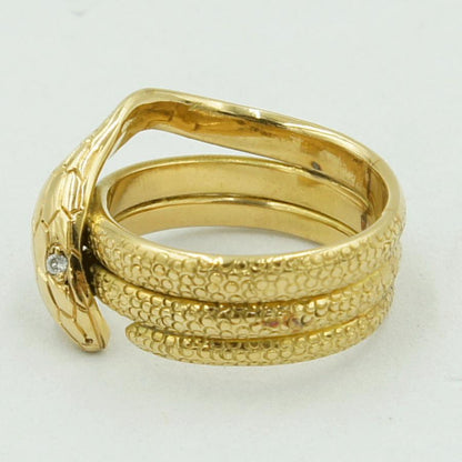 K18ダイヤモンドリング　「スネーク」　リングサイズ29号　重量23.50ｇ（中古）